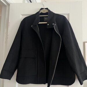 Black Theory Utility Coat in Double-Face Wool-Cashmere - Size P / XS